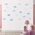 Cloud Wall Decals for Kids Room, Vinyl Stickers for Baby Boys Girls Nursery Toddler Room Decor A64 (Sky Blue)