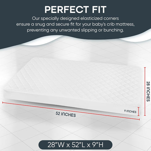 Cozy Masirs Crib Mattress Protector Cover - Comfortable, Breathable and Waterproof Material. Keep The Crib Mattress