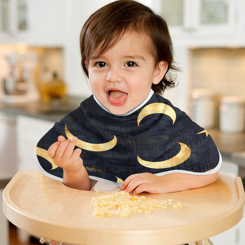 YETTASBIN Moons Stars Muslin Baby Burp Cloth, Super Soft Absorbent Cotton Burp Rag Baby Bibs Feeding Cloth for Newborn
