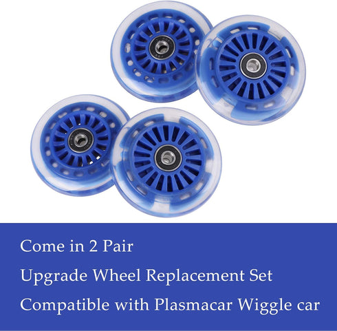 Wiggle Car Polyurethane Replacement Wheels Set for Ride-on Toys (Dark Blue)