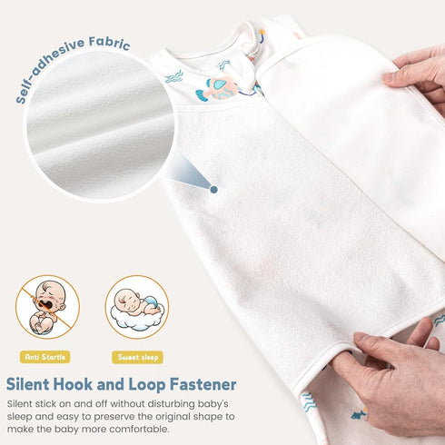 1.0 100% 6-12 ZIGJOY Sleep Sack Swaddle Tog Baby Wearable Blanket Cotton Adjustable Silent Transition Swaddle Blanket