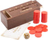 Wooden Coin Drop Game with 50 Coins, Game Box, and 1 Dice for 2-6 Players - Fun Family Board Game
