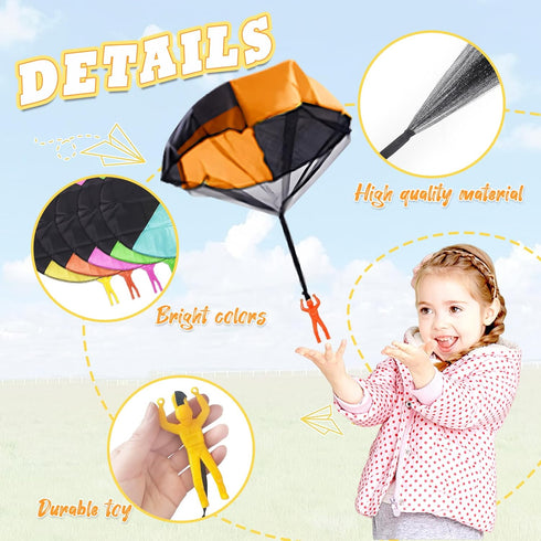 14 Pcs Tangle Free Parachute Toy, Hand Throw Flying Toys for Kids, Boys, Girls, Party Favors, No Battery Required (7