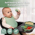 Set 6M+ haakaa Cloud Crew Silicone Travel Baby Feeding with Foldable Suction Baby Plate, Silicone Bib, Baby Spoon