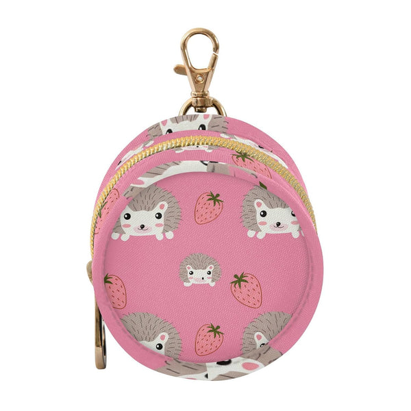 YETTASBIN Hedgehogs Portable Pacifier Holder Case with Metal Hook Buckle & Zipper for
