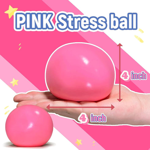 EVDERS 4-Inch Giant Squishy Stress Balls for Kids and Adults - Jumbo Squishy Toys Dough Stress Ball, Stretchy Squeeze