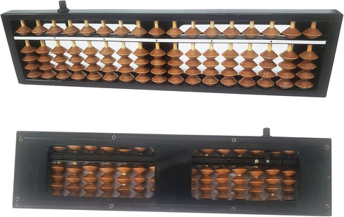 Digit Standard Abacus Soroban Professional 17 Column Math Abacus (10.2 Inch) with Reset Button for Adults Kids (Brown)