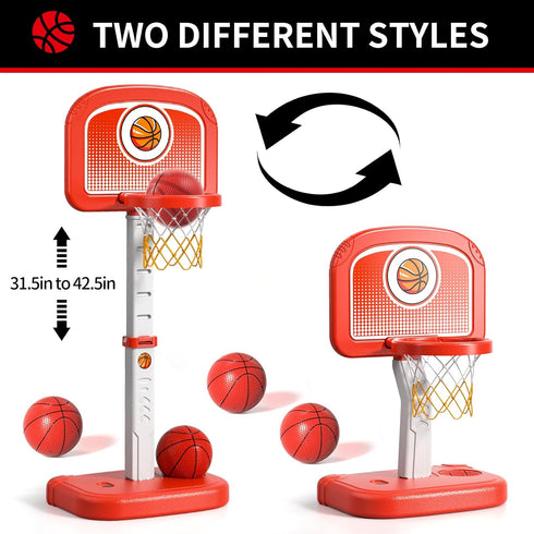 Bennol Basketball Hoop, Indoor/Outdoor Toys for Boys Ages 3-12, Poolside Basketball Game with 4 Balls