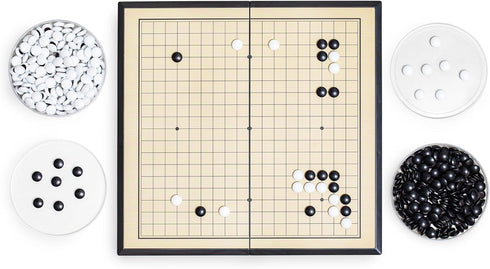 Set 11 inches Set, (19 19) Go Game - Foldable, Portable and Travel x Strategic Magnetic Board Game (weiqi)