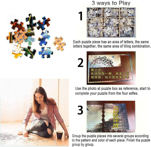 Wooden Puzzle 1000 Pieces for Adults - Wonderland, 29.5 x 19.7 Inch
