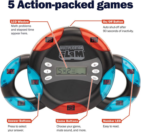 Educational Insights Multiplication Slam Electronic Math Game, Handheld Math Game for Kids Ages 8+