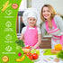 Kids Knife Set for Real Cooking - 4 Plastic Safe Knives, Crinkle Cutter, Y Peeler, Cutting Boards, Kitchen Gloves,