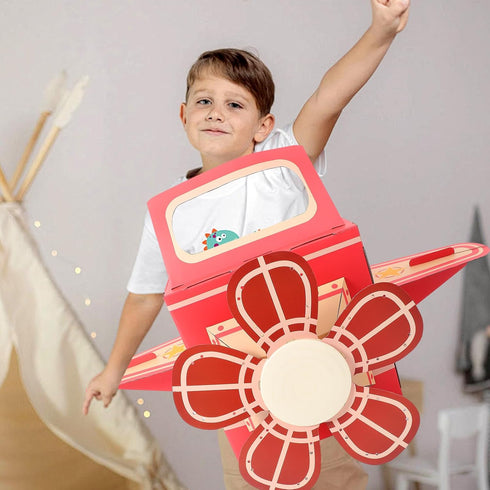 TOYANDONA Kids Wearable Cardboard Airplane Costume - Toddler Creative Play Toy