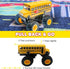 ArtCreativity 5 Inch Pullback School Bus Toy Set - Set of 2 Yellow School Buses with Monster Wheels - Diecast Bus