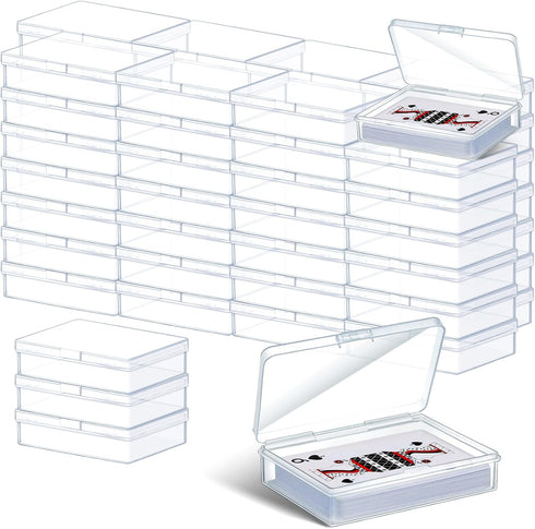 Vicenpal Playing Card Box Clear Plastic Playing Card Deck Case Snap Closed