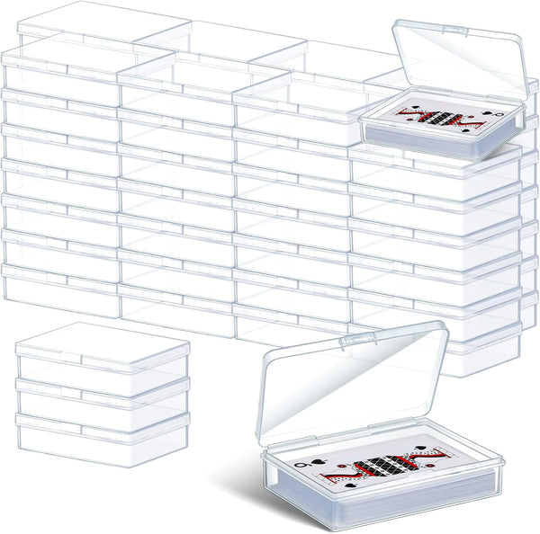 Vicenpal Playing Card Box Clear Plastic Playing Card Deck Case Snap Closed