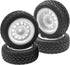 ShareGoo 75mm RC Rally Car Tires Rubber Tires Tyres & Plastic Wheel Rims 12mm Hex Compatible with Traxxas Tamiya HSP HPI Kyosho 1/10 RC On Road Racing Car (White)