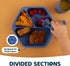 Tiny Twinkle Silicone Suction Baby Plate, Divided Dish for First Foods and Self-Feeding Toddlers (Indigo Plate)