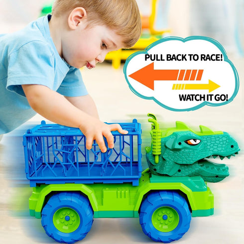 MindPal 19 1 3-5 5-7, Set 3 8 3 4 5 6 7 in Dinosaur Toys for Kids Dinosaur Truck for Toddlers with Pull Back Cars, Dino
