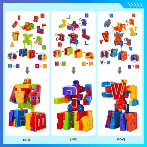 Countdown Alphabet Robots for Boys,ABC Letters Learning Education Toys for Toddlers,Christmas Advent Calendar