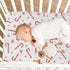 Sheet,52x28IN Pfrewn Christmas Crib Sheets for Boys Girls Red Candy Cane Snowflakes Fitted Crib Sheet Fits Standard