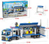 City Police Mobile Command Center Truck Building Blocks, Mobile Police Unit with Cop Cars, STEM Toy Kit