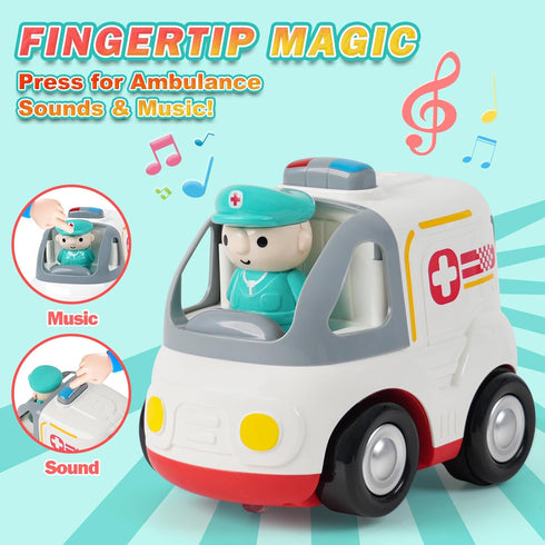 18+ 2 3 4 5 Remote Control Car for Kids - Cartoon RC Ambulance Toy for Toddlers Months, Ages Years Old, Birthday Gifts