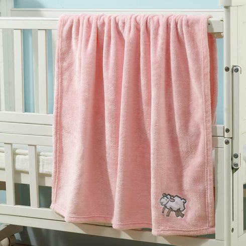 CREVENT 30''X40'' Light Cozy Plush Fluffy Warm Fleece Baby Blanket for Girl Infant Toddler Crib Cot, Pink Sheep