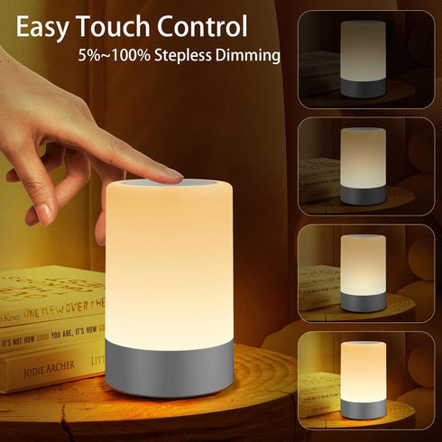 G Keni Nursery Night Light for Baby - Portable LED Touch Lamp for Kids and Adults, USB Rechargeable Dimmable Warm Light