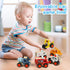 6Pcs Wooden Cars for Toddlers 1-3, Push and Go Vehicle Toys, Hand Push Car Toys for 1+ Year Old, Montessori Toys