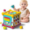 Baby Activity Cube, 6-in-1 Educational Early Development Toy with 4 Sensory Shape