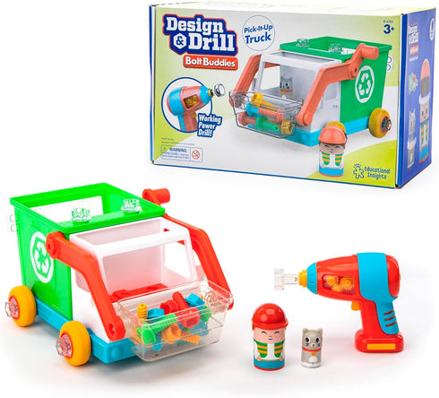 Educational Insights Design & Drill Bolt Buddies Recycling Truck - Construction Toys