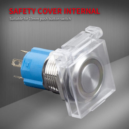 DaierTek 19mm PC Power Push Button Switch Cover Safety Guard Plastic Transparent Cap Protector for 3/4" Mounting Dia. -