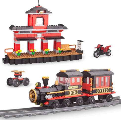 Classic Train Building Blocks Toys, 583 Pieces STEM Learning Construction Toys for Boys and Girls
