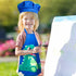 2 Sets Year(3-5 R HORSE Pcs Kids Aprons Chef Hat Adjustable Blue Cute Dinosaur Kitchen Aprons Cooking Baking Painting