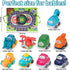 ALASOU 9 PCS Baby Cranes Car Toys with Playmat, 1st Birthday Gifts for 1-2 Year Old Boys