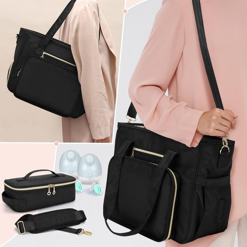 Momcozy S12 Momcozy M5, BAFASO Wearable Breast Pump Bag with Cooler and Laptop Sleeve (Compatible with Pro, Elvie)