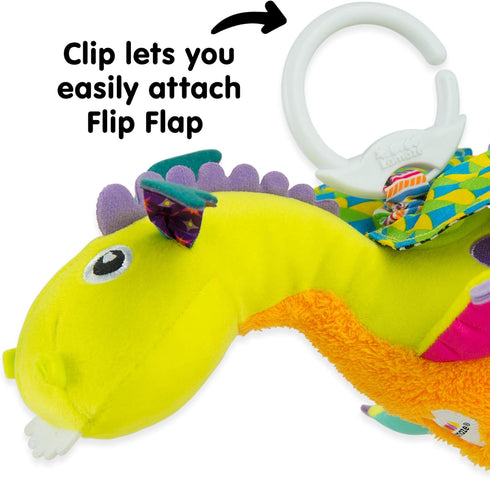 Lamaze Clip On Car Seat and Stroller Toy - Flip Flap Dragon, Sensory Toys for Babies, Travel Toys