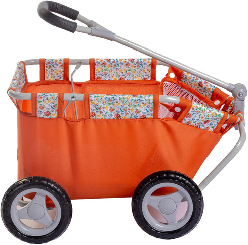 JC Toys - for Keeps Playtime Deluxe Folding Pull Along - Nature Theme for Dolls up to 20"