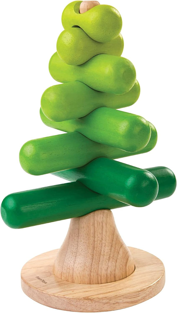 PlanToys Stacking Toys Tree Set - Chemical-Free Toddler Toys with 9 Wooden Pieces