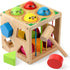 Coogam Wooden Montessori Toys for Toddlers, Shape Sorting Cube Fine Motor Skills