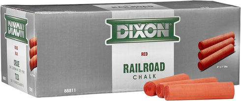 Dixon 4" 1" 72-Pack, (88811) Industrial Railroad Crayon Chalk with Tapered x Sticks, Red