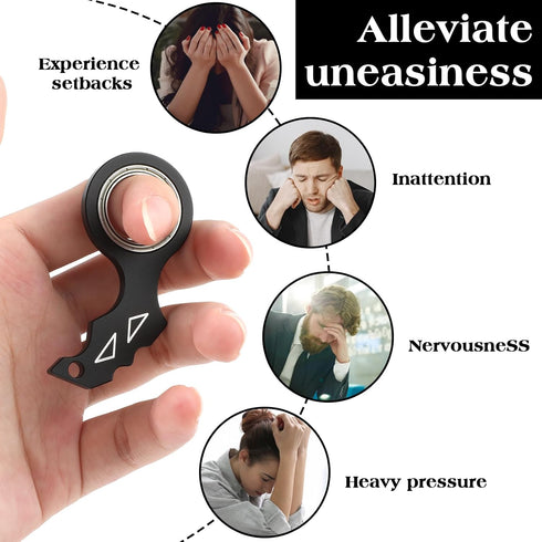 Spinner Keychain Fidget Toy for Adults, Portable Keyring Spinner for Teens and Adults