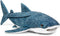 ZHONGXIN MADE Simulation Great Whale Shark Plush Toy - Realistic 20.5" Long Lifelike Blue