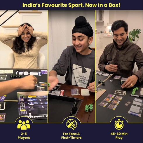 2-5 Cricket Champions Boardgame | Light Strategy Dice Game | Players