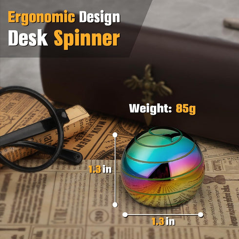 Mechaniker Luminous Kinetic Spinning Desk Toys, Metal Full Body Optical Illusion Fidget Spinner Ball, Glow in The Dark
