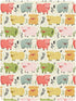 miaozhen 1 Pack 52x28 Cotton Crib Sheets for Baby Boys Girls Soft Stretchy Funny Garden Pig Ivory Playard Mattress