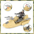 Set 2 3-5+ deAO Military Vehicles - Combat Boat Toy with Army Men Figures, Batter Boat and Other Weapon Gear