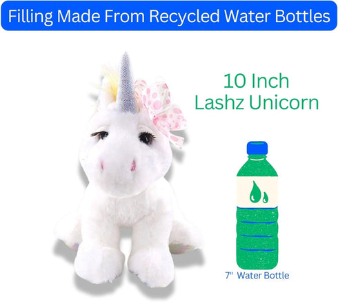 The Petting Zoo Lash'z Unicorn Stuffed Animal - 10 Inch Unicorn Plush Toy, Gifts for Girls