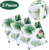 3 Pack Hawaiian Luau Tablecloths for Party Decoration, Aloha Tropical Palm Leaves Table Covers